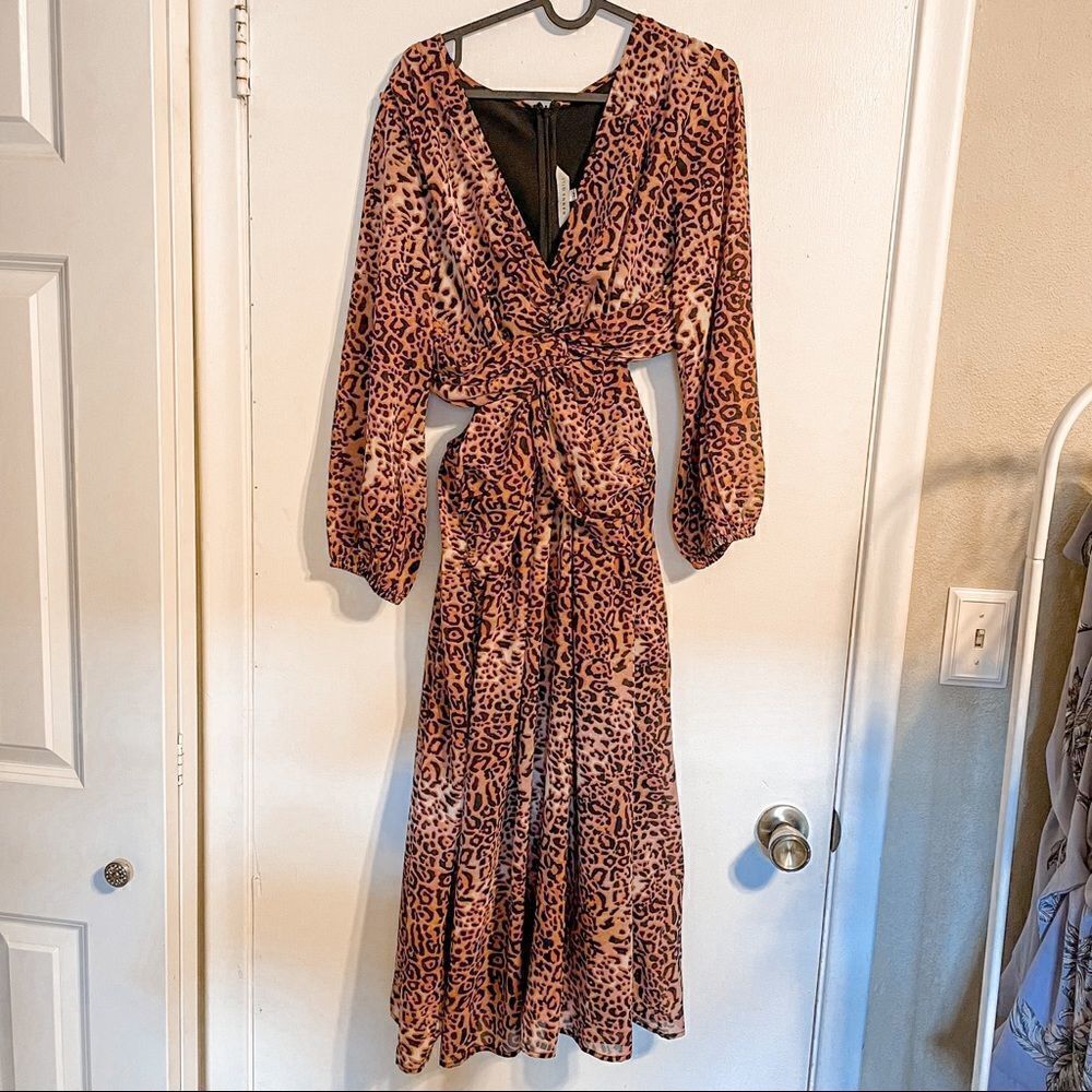 Anthropologie X Ranna Gill Leopard Print Midi Dress M - Picture 4 of 8